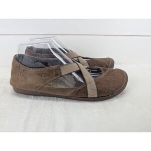 Keen Lower East Side Brown Leather Mary Jane Flats Women 10.5 Shoes Comfort